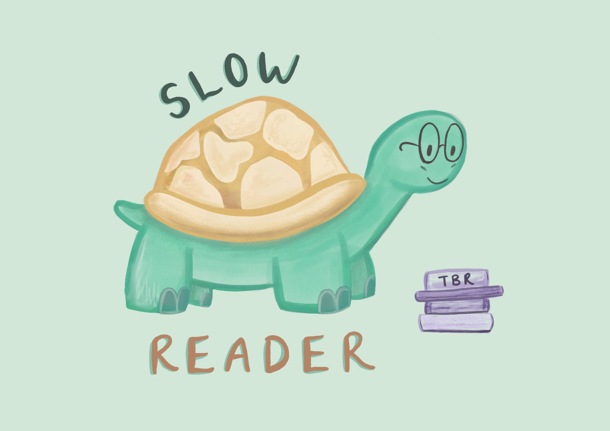 Slow Reader Tortoise Bookish Print