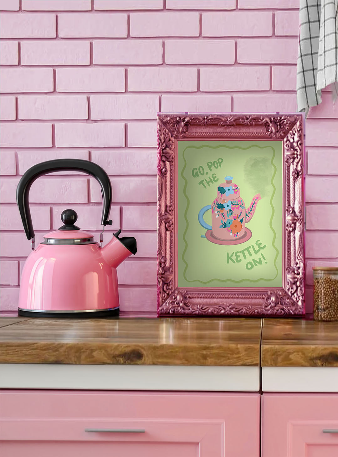 “Go Pop the Kettle On” Cute Print