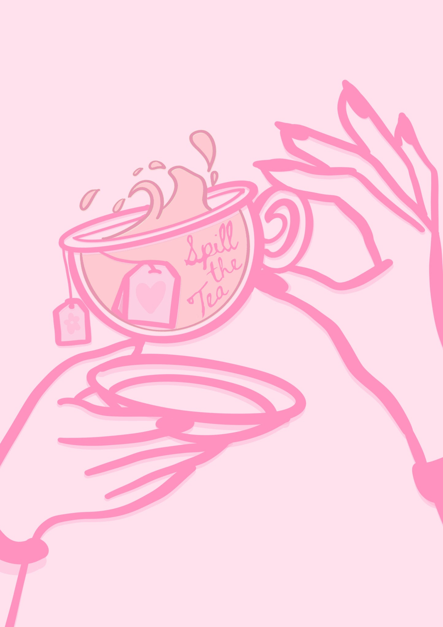 “Spill the Tea” Pink Print
