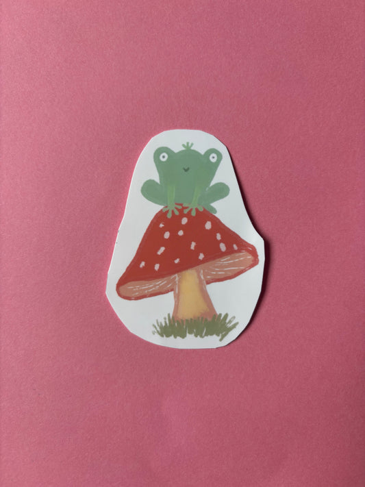 Frog Mushroom Toad Stool Sticker