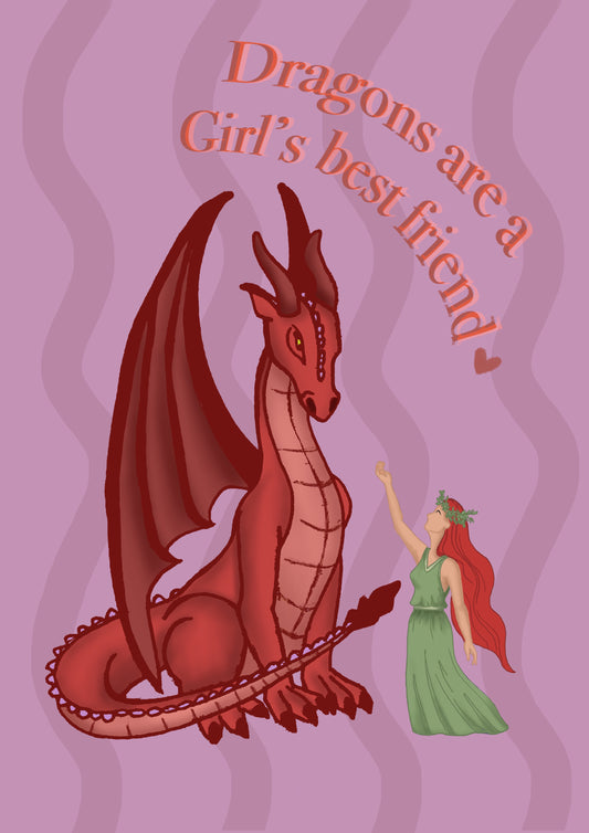Dragon's are a Girl's Best Friend Romantasy Print