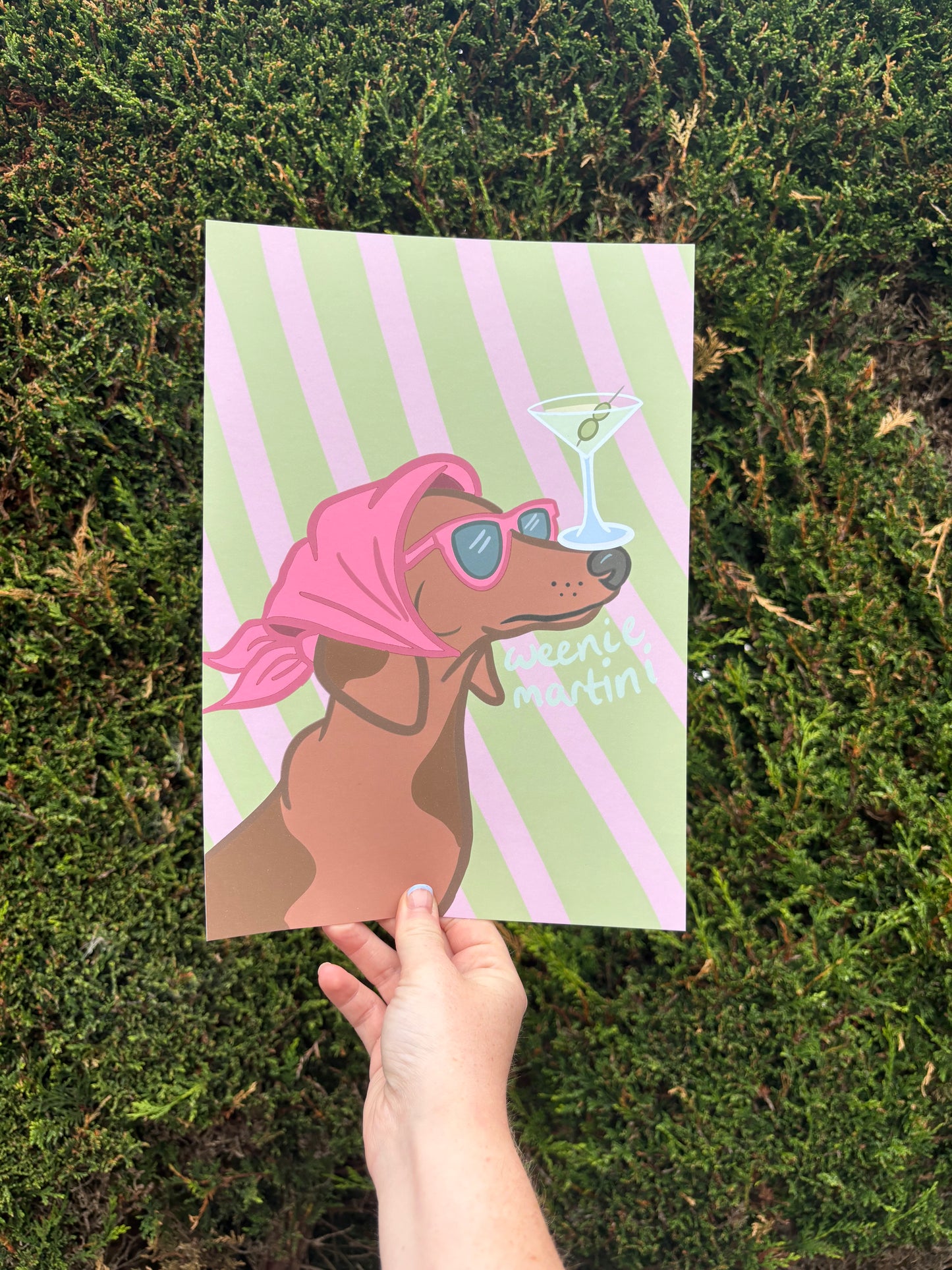Weenie Martini Dog Print