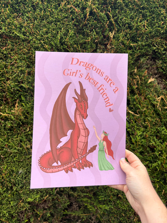 Dragon's are a Girl's Best Friend Romantasy Print