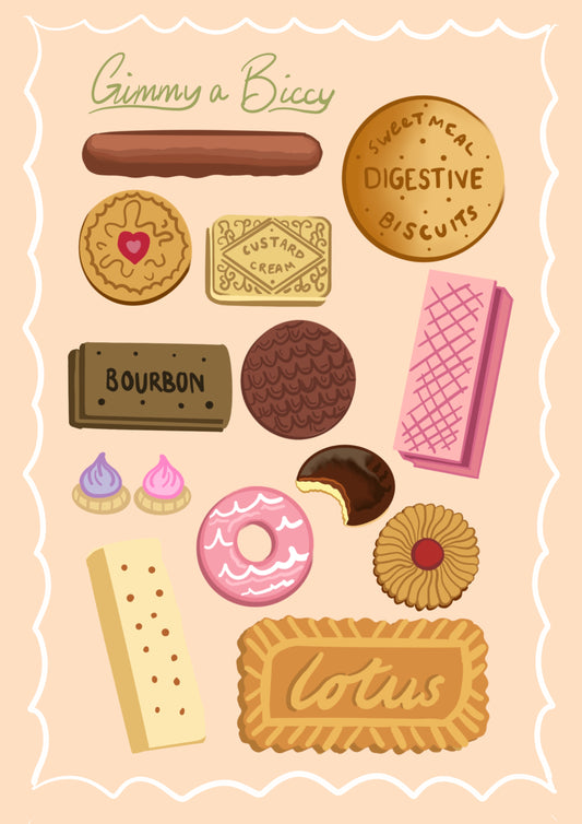 “Biscuits” Cute Food Print