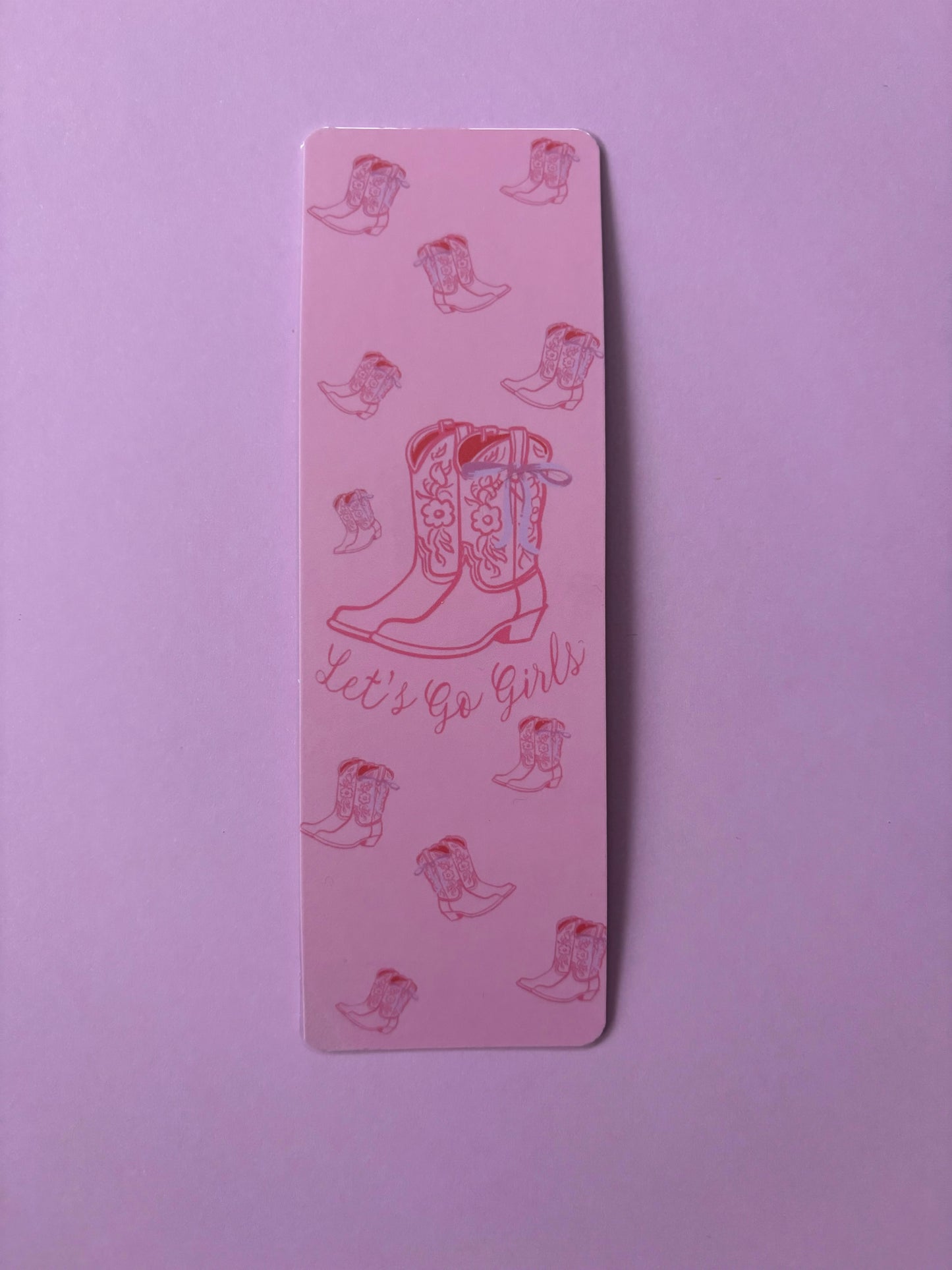 Lets Go Girls Cowgirl Boots Pink Bookmark