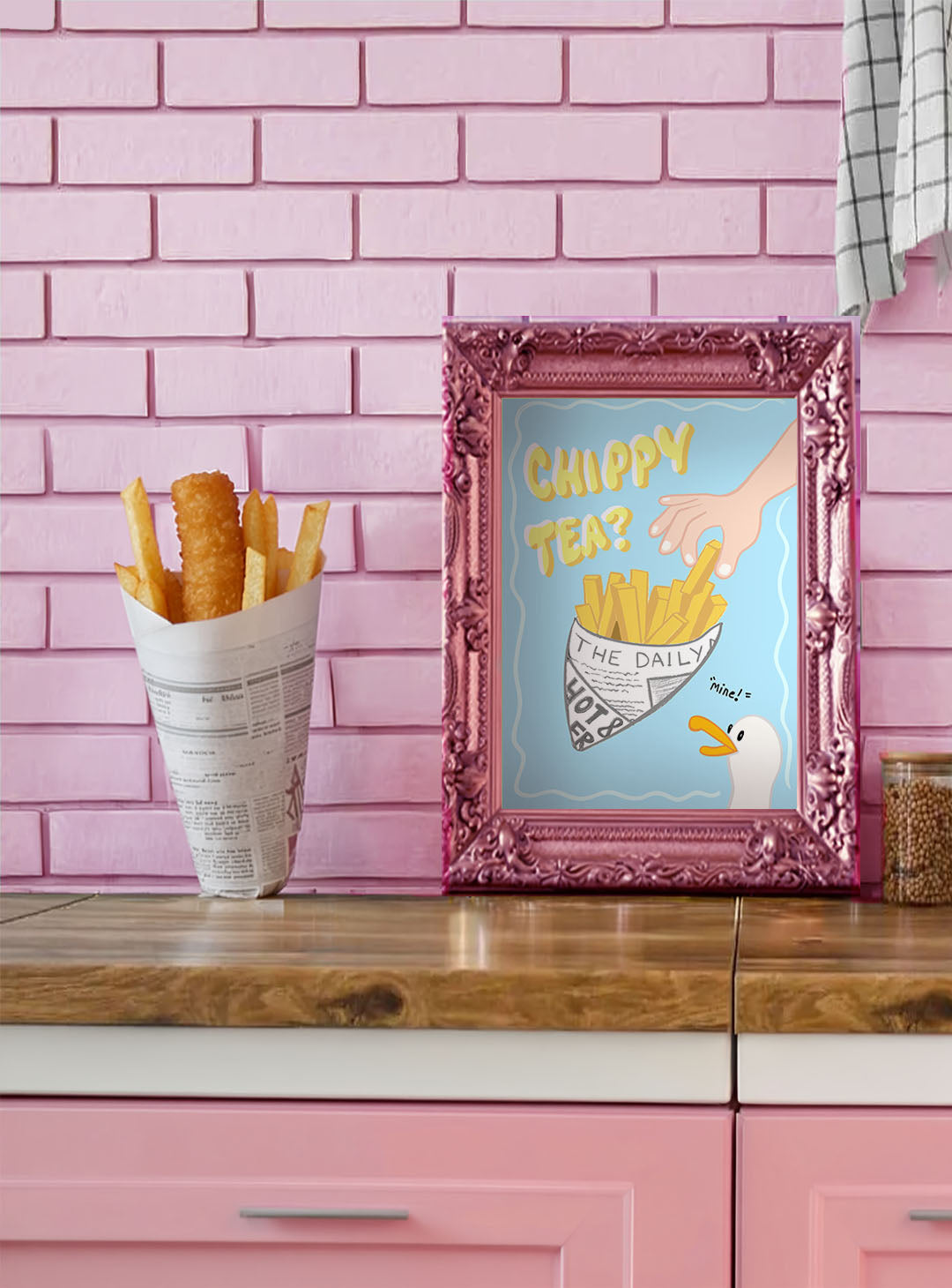 “Chippy Tea?” Cute Food Print