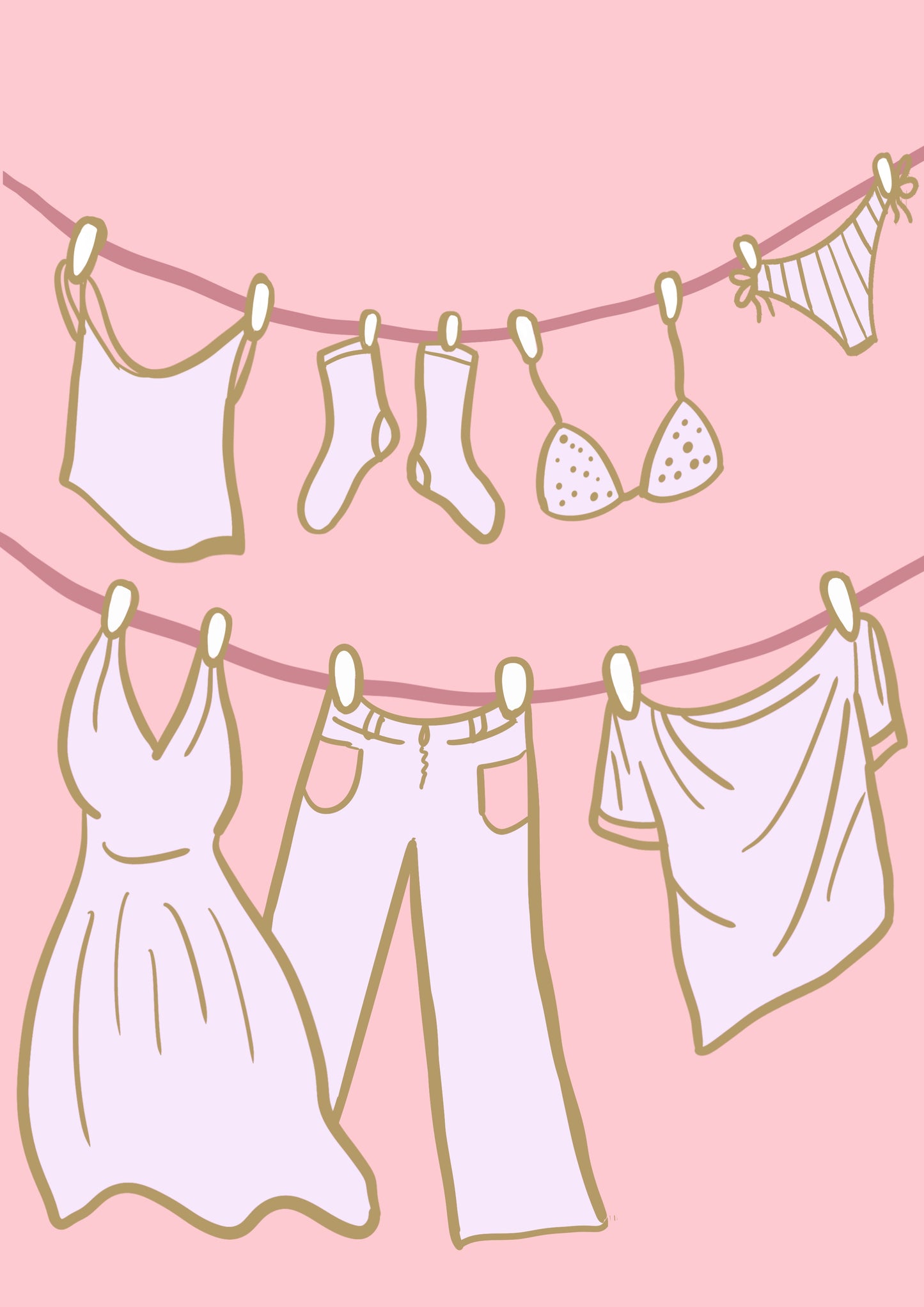 “Washing Line Clothes” Print