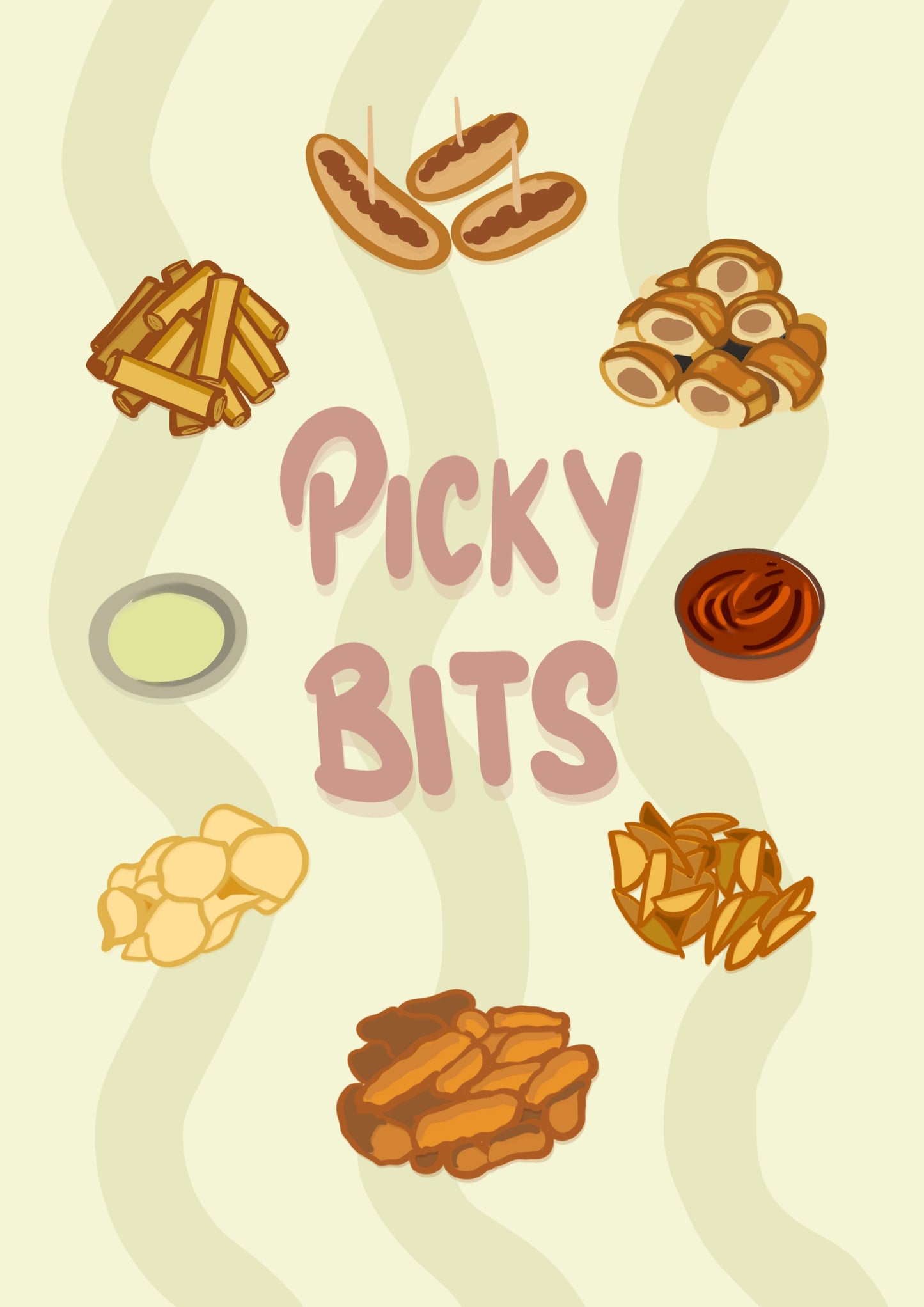 “Picky Bits” Cute Food Print